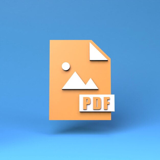 PDF file icon 3d render illustration