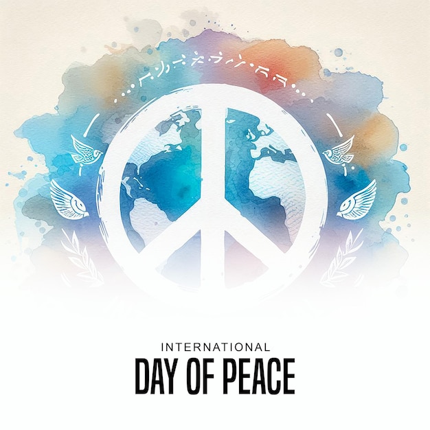 Photo a peace day poster with a peace of peace