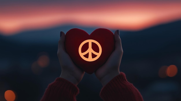 Peace in a Heart at Sunset Day of Peace