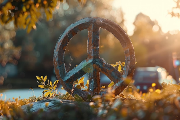 a peace of peace and peace sign with a peace symbol in the middle