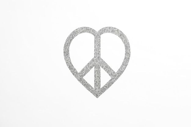 Peace Sign in the Shape of a Heart