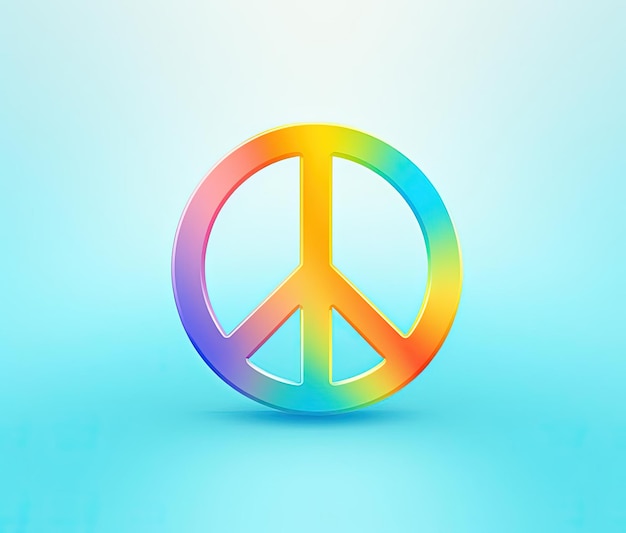 peace symbol in watercolor on a white background