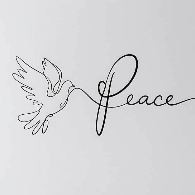 Photo a peace symbol with a dove and the word peace on it