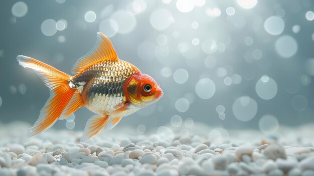 Photo a peaceful aquarium scene with a variety of tropical fish vibrant aquatic plants and gentle water movement