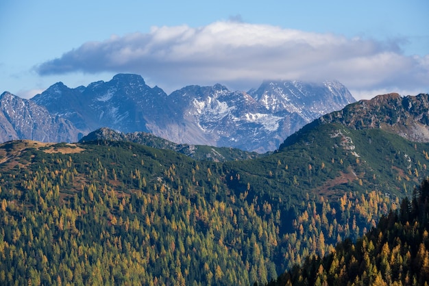 Peaceful autumn Alps mountain view Reiteralm Steiermark Austria