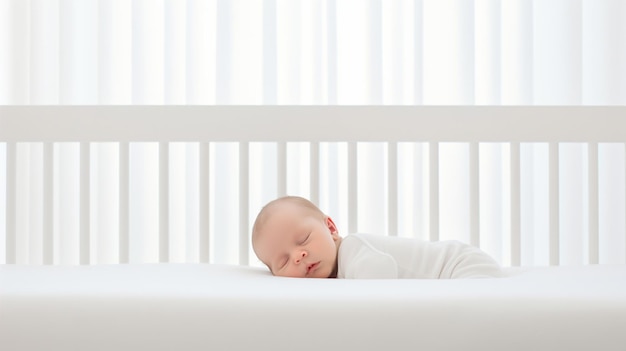 Peaceful baby sleeping in crib