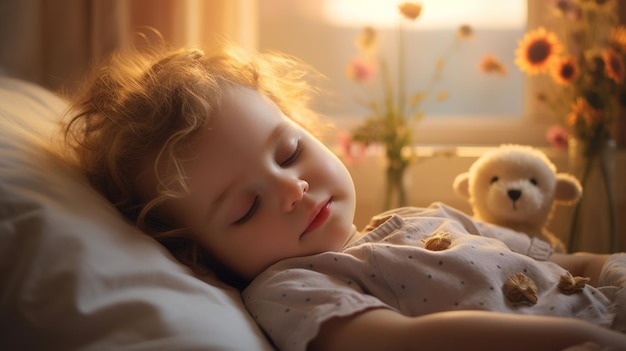 Peaceful baby sleeping in crib