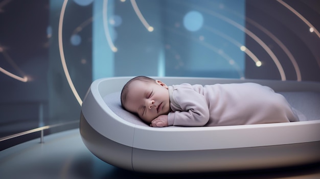 Peaceful baby sleeping in crib