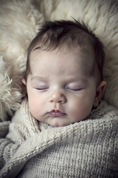 Photo the peaceful charm of a sleeping baby photo