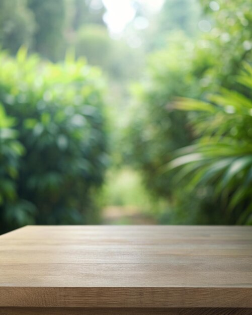 A Peaceful Morning by the Wooden Table