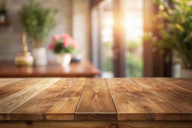 A Peaceful Morning by the Wooden Table