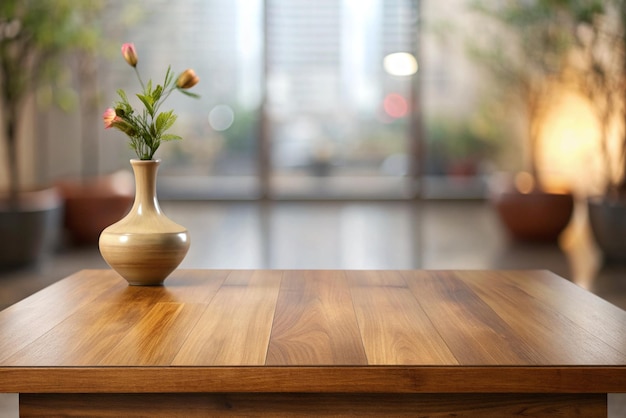 A Peaceful Morning by the Wooden Table