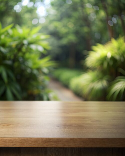 A Peaceful Morning by the Wooden Table