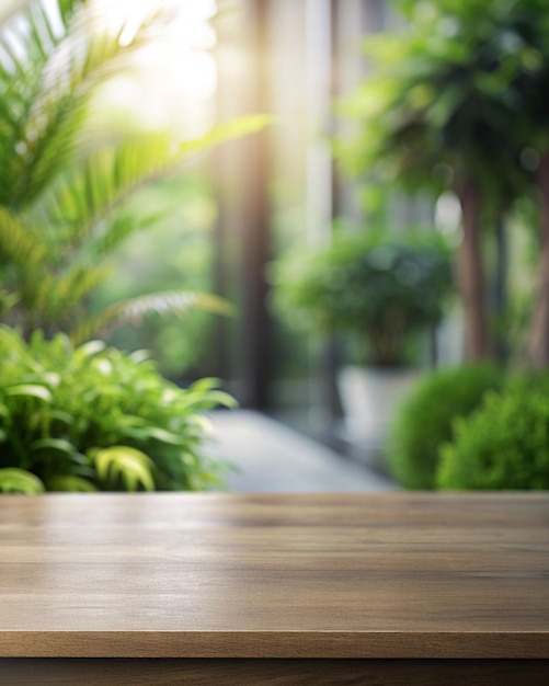 A Peaceful Morning by the Wooden Table