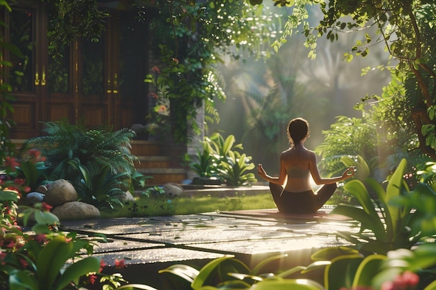 Peaceful morning yoga sessions in tranquil gardens