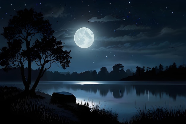 Peaceful_night_scene_with_moonlight_filling