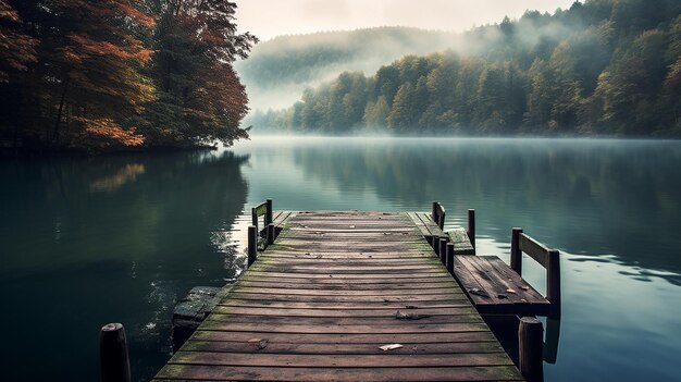 Peaceful Pier Isolated Lakeside Dock Escape