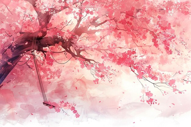 Photo peaceful sakura bloom