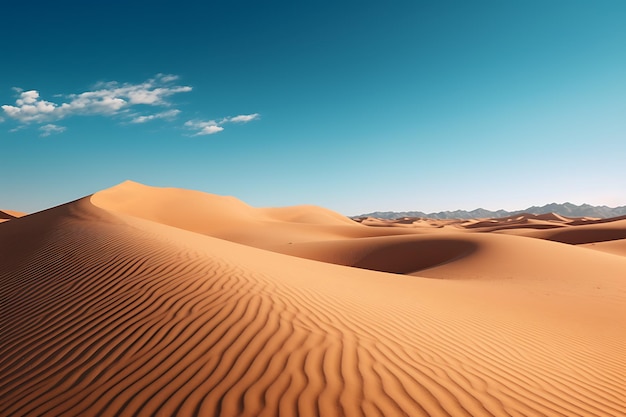 Peaceful sand dune Dessert as Panoramic landscape