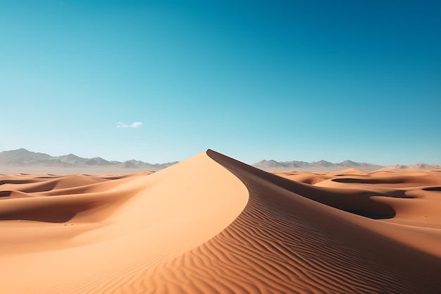 Peaceful sand dune Dessert as Panoramic landscape