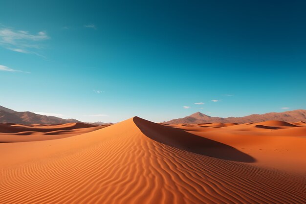 Peaceful sand dune Dessert as Panoramic landscape