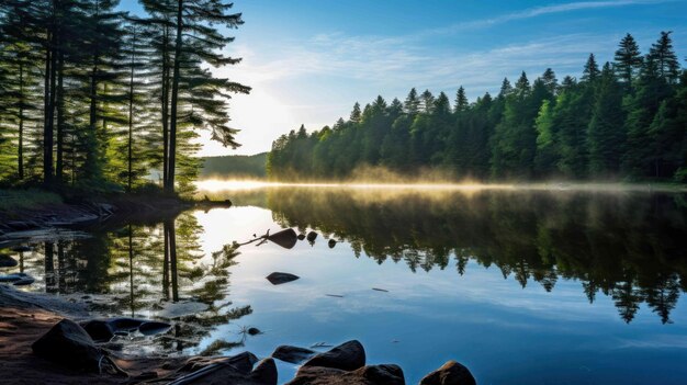 peaceful setting of a serene lake where memorial ceremonies