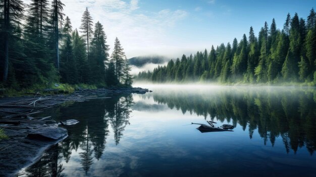 peaceful setting of a serene lake where memorial ceremonies