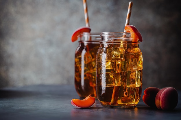 Peach or apricot iced tea