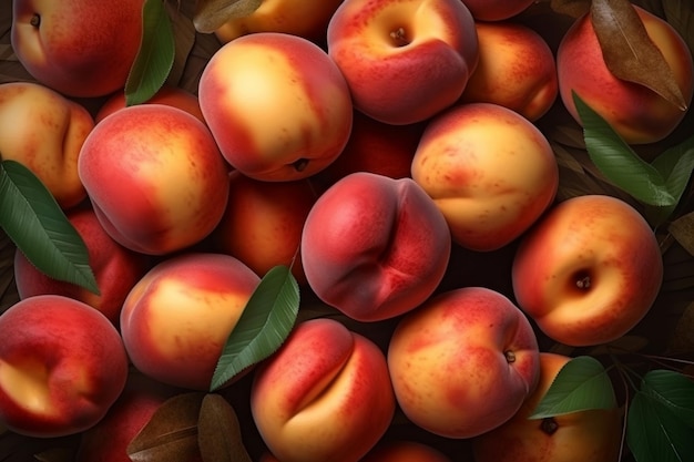 Peach background Summer nature food Generate Ai