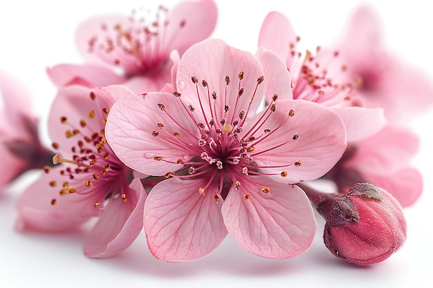 Peach blossom isolated on white background high quality high resolution