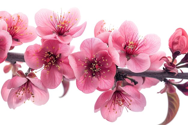 Peach blossom isolated on white background high quality high resolution