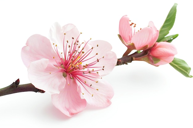 Peach blossom isolated on white background simple and clean design