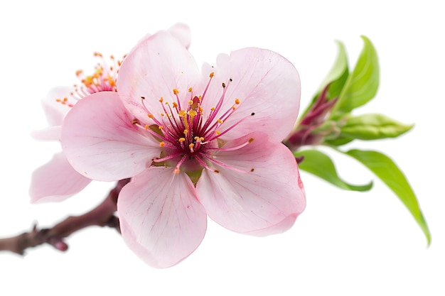 Peach blossom isolated on white background simple and clean design