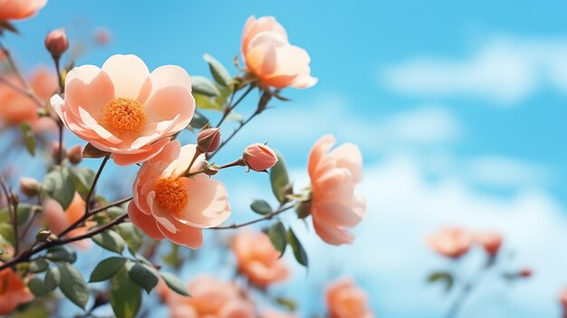 Peach Blossom in spring sunlight