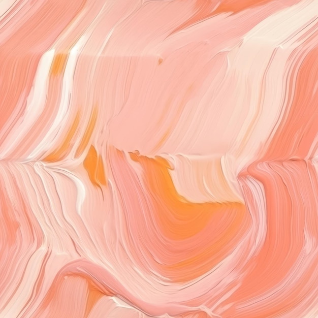 Peach Color Oil Paint Strokes On Canvas Seamless Background Generative AI