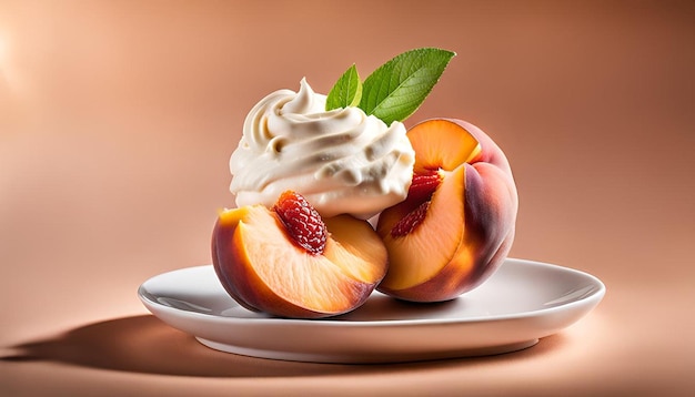 Photo peach and cream cheese