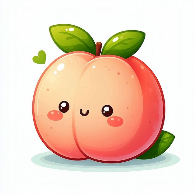 Peach fruit illustration design with bright and refreshing colors