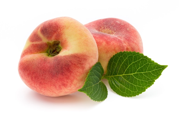 Peach. Fruit with isolated on white background.