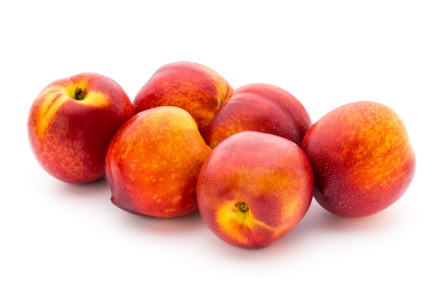 Peach fruit with isolated on white background