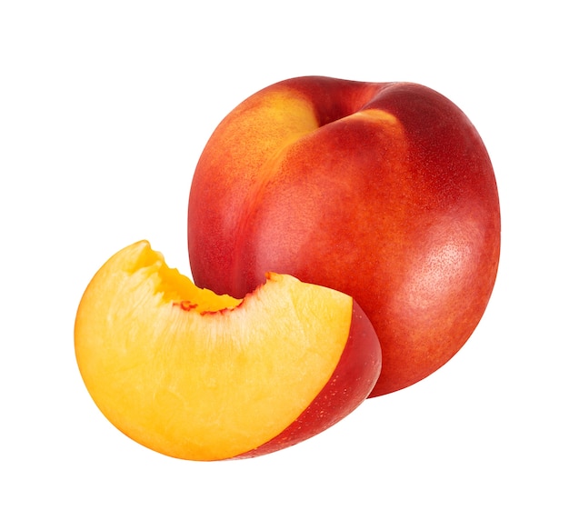 Peach fruits isolated