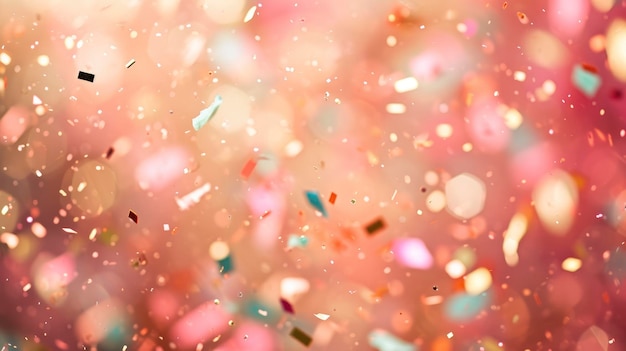 Peach fuzz Confetti professional photo shot sharp focus festive background