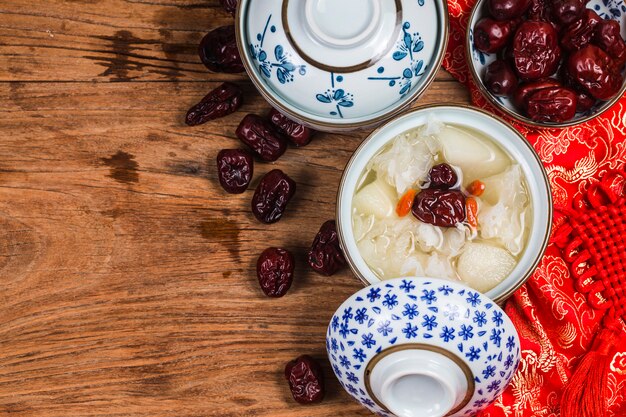 Peach gum and tremella soup