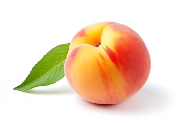 Peach isolated on white background