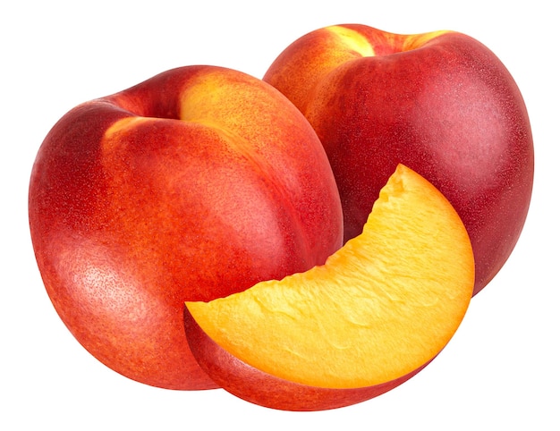 Peach or nectarine isolated on white background