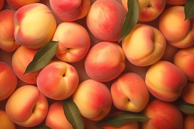 Peach organic background Summer nectarine Generate Ai