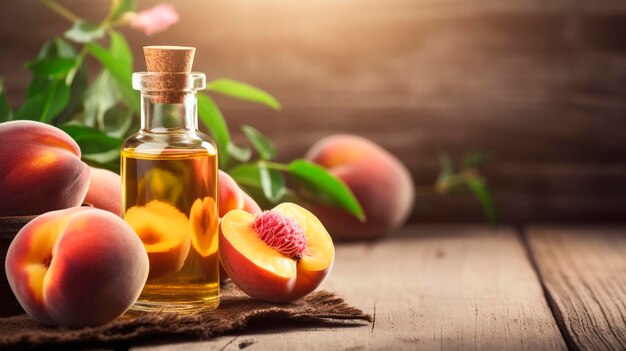 peach seed oil in a bottle Generative AI Spa