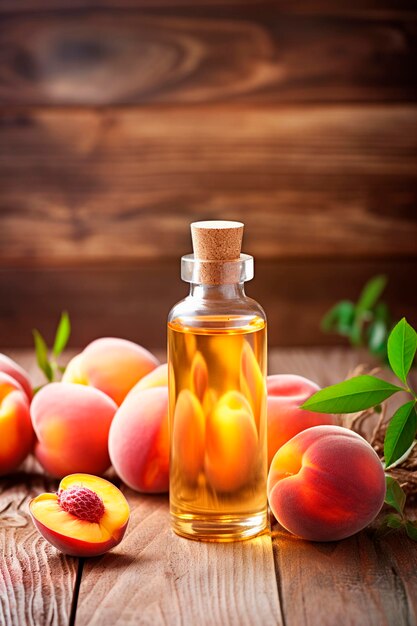 peach seed oil in a bottle Generative AI Spa