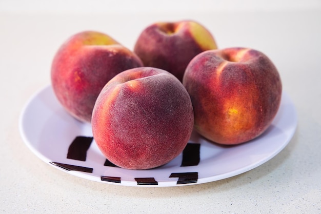 Peach on white background world food day