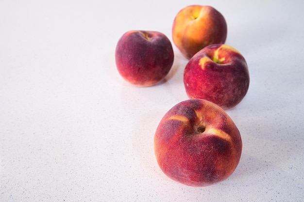 Peach on white background world food day