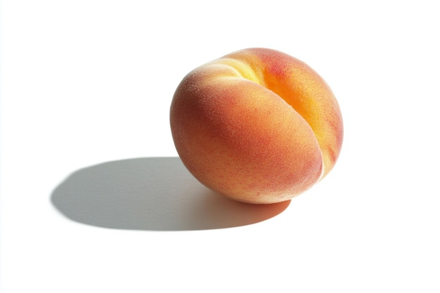 Photo peach with a soft gradient shadow isolated on a white background